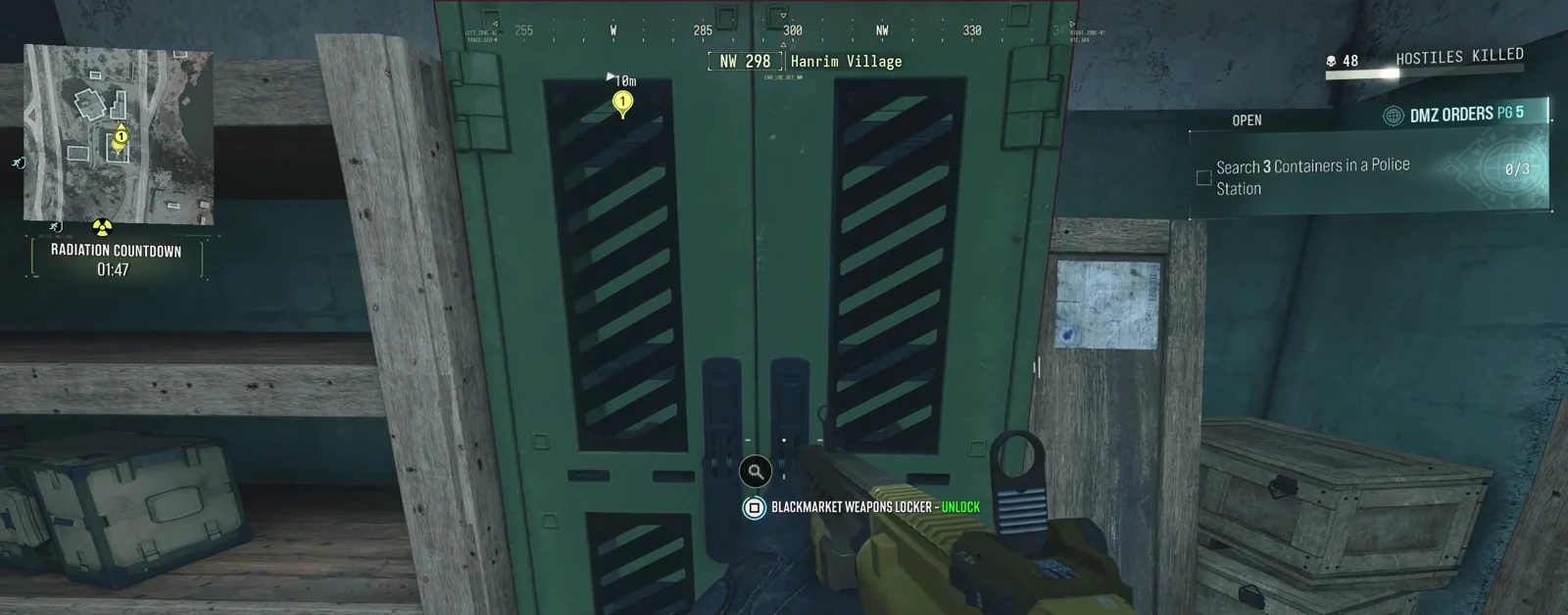 Prüfe BLACKMARKET WEAPONS LOCKER am Lagerspind. Gun-Store-Spinde verwenden einen anderen Schlüssel.