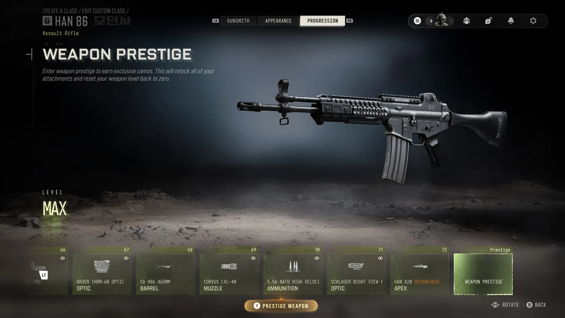 Weapon Prestige