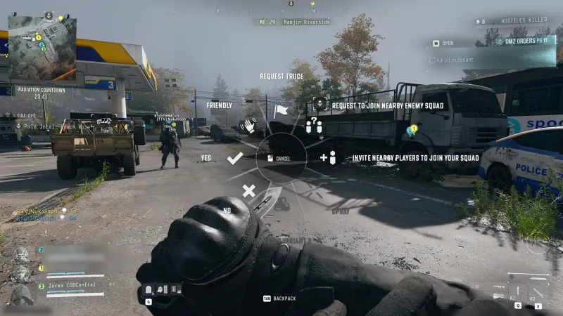 Request Truce is the flag option at the top of the ping wheel.